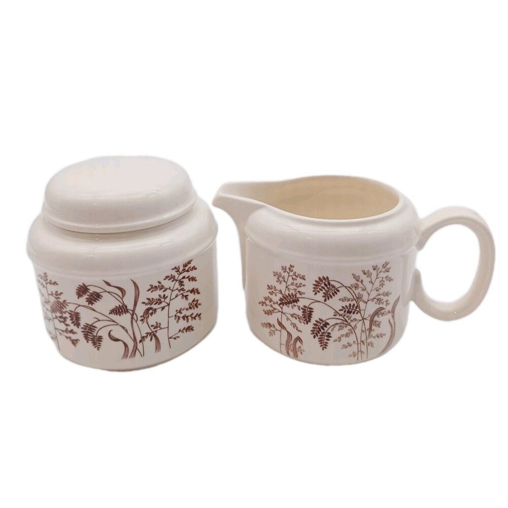 Windswept J & G Meakin Sugar Bowl And Creamer Farmhouse Natural